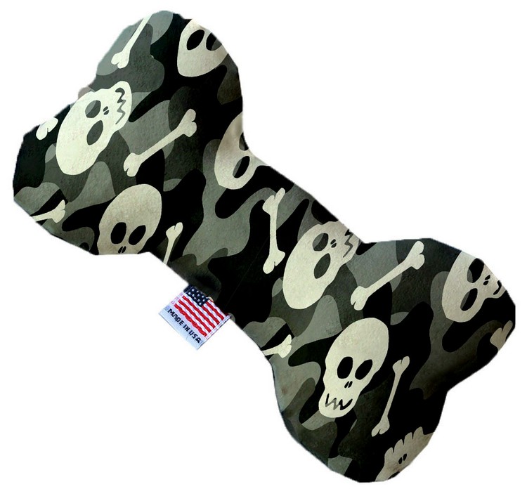 Gray Camo Skulls 6 Inch Bone Dog Toy